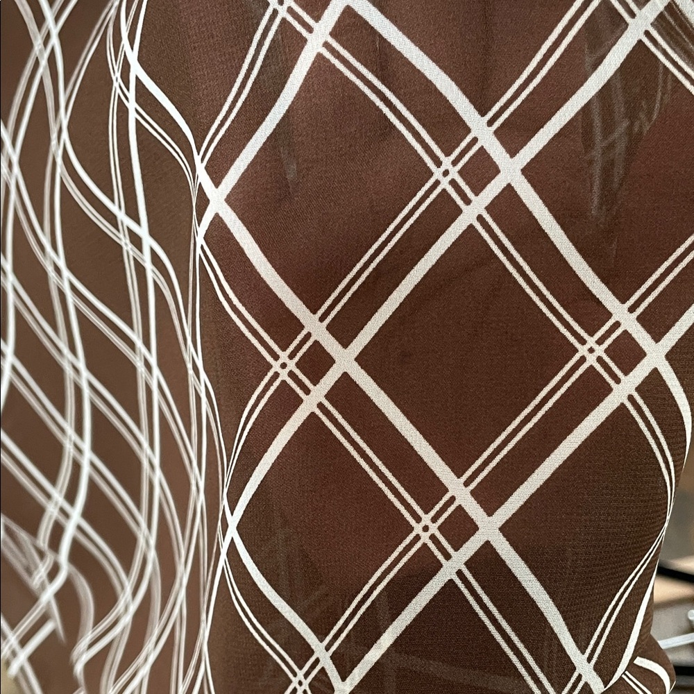 Vintage VIII Mantero 2in1 made in Italy Brown & White Checkered Maxi Dress Y2K - Picture 7 of 17